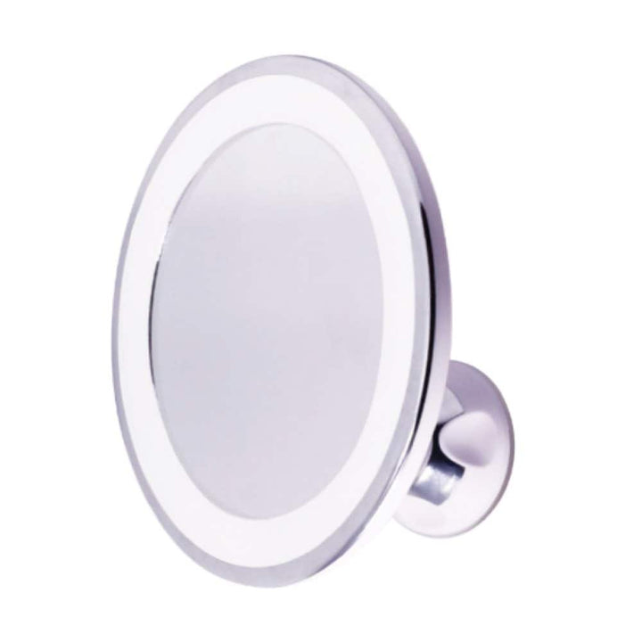 UNIQ Rundspiegel mit LED-Beleuchtung und Saugnapf x10 Vergrößerungsspiegel – Weiß – | Fashiongirl