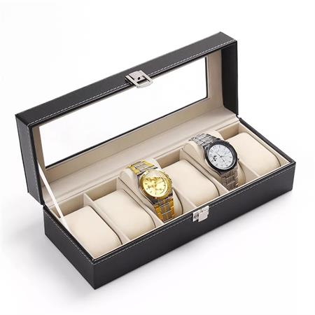 UNIQ Uhrenbox / Leder-Uhrenbox für 6 Uhren – unisex – | Fashiongirl