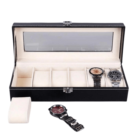 UNIQ Uhrenbox / Leder-Uhrenbox für 6 Uhren – unisex – | Fashiongirl