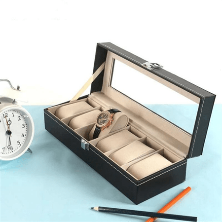 UNIQ Uhrenbox / Leder-Uhrenbox für 6 Uhren – unisex – | Fashiongirl