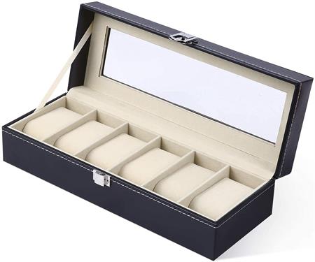 UNIQ Uhrenbox / Leder-Uhrenbox für 6 Uhren – unisex – | Fashiongirl