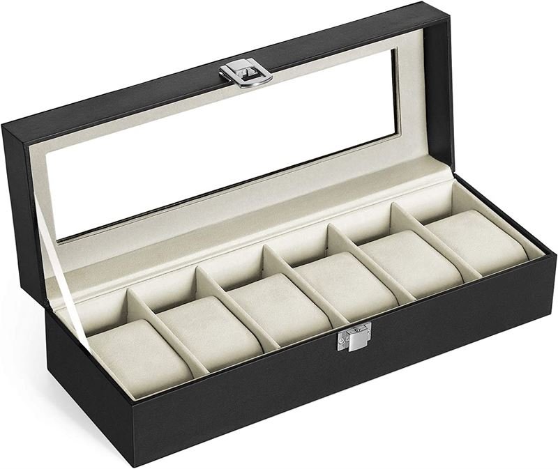 UNIQ Uhrenbox / Leder-Uhrenbox für 6 Uhren – unisex – | Fashiongirl