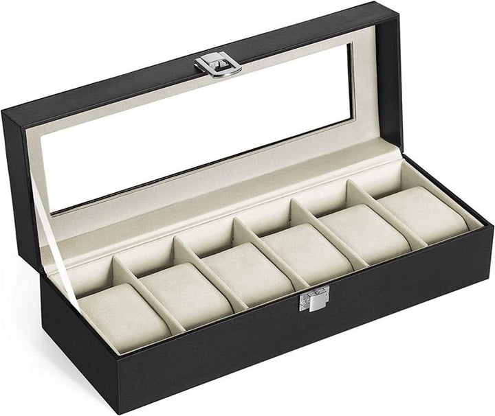 UNIQ Uhrenbox / Leder-Uhrenbox für 6 Uhren – unisex – | Fashiongirl