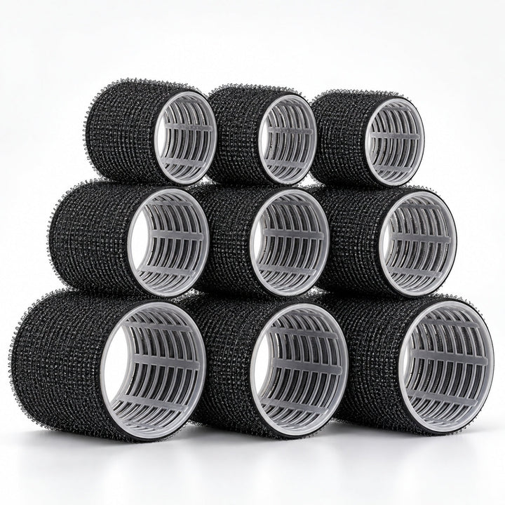 Velcro Hair Rollers 9 Pack 3 Sizes - Black – image 2