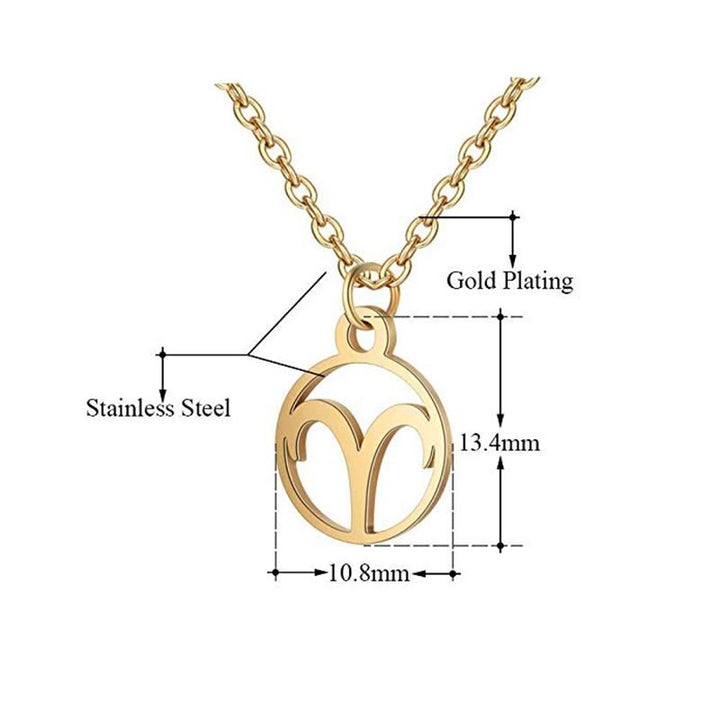 Zodiac necklace: Aries - Zodiac, Gold - | Fashiongirl
